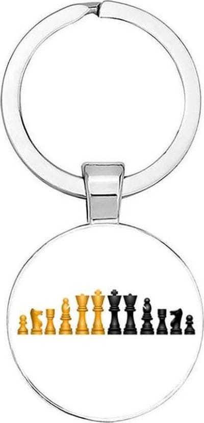 Akyol - Schaken Sleutelhanger - Schaken - Schaakliefhebber - Leuk kado voor iemand die van schaken houd - 2,5 x 2,5 CM