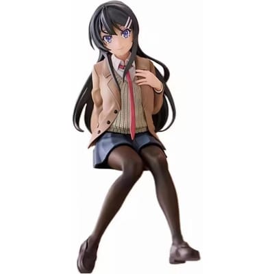 14CM Anime Rascal Does Not Dream of Bunny Girl Senpai Figuur Sakurajima Mai Kleine Stoel Serie Anime Model Speelgoed PVC With box gray