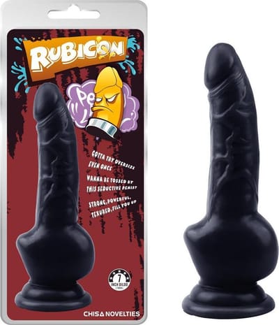 Chisa Zwarte dildo met zuignap 17.8 cm