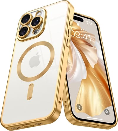 Hoesje Geschikt voor: iPhone 16 Pro Magsafe Compatible - Goud - Back Cover met ingebouwde camera glas bescherming