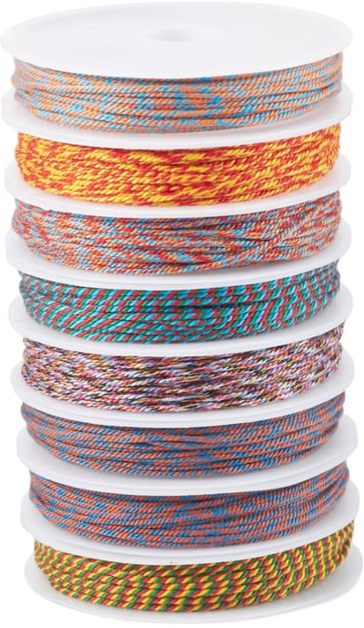 40M Polyester Twisted Cord 1mm Dunne Draad Koord Met Spoelen Kleurrijke Ronde Armband Gedraaid Touw Voor Sieraden Maken DIY Ambachten, 8 Kleuren