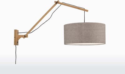 GOOD&MOJO Wandlamp Andes - Bamboe/Taupe - 95x47x55cm - Binnen Scandinavisch,Bohemian