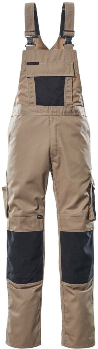 Mascot Unique Amerikaanse overall met kniezakken 12169-442 - lichtkhaki/zwart - C46 - 76
