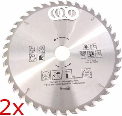 2X Carbide Tipped 9" Cirkelzaagblad  40 tands Cirkelzaagblad Ø 230 x 2.6 x Ø 30mm incl 4 verloopringen (20)
