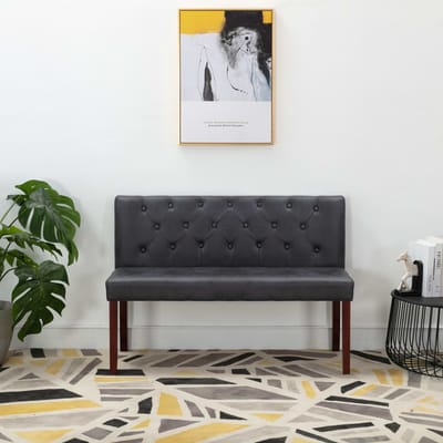 vidaXL - Bankje - 120 - cm - kunstsuède - grijs