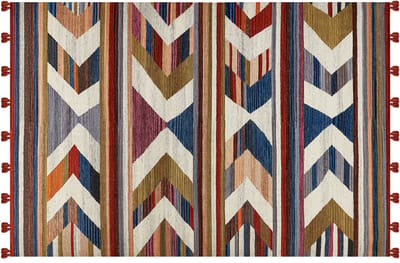 MRGASHAT - Kelim vloerkleed - Multicolor/Rood - 200 x 300 cm - Wol
