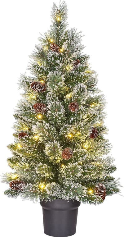 Black Box Trees Vandans Kunstkerstboom in Pot - H90 x Ø48 cm - Groen Frosted