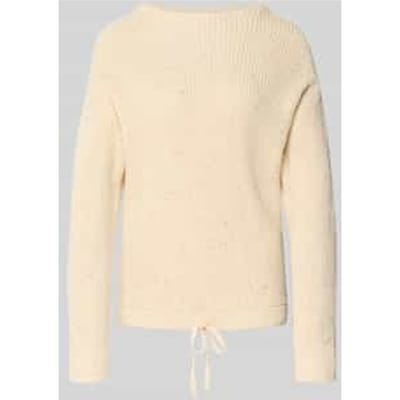 Gebreide pullover met extra brede schouders en tunnelkoord