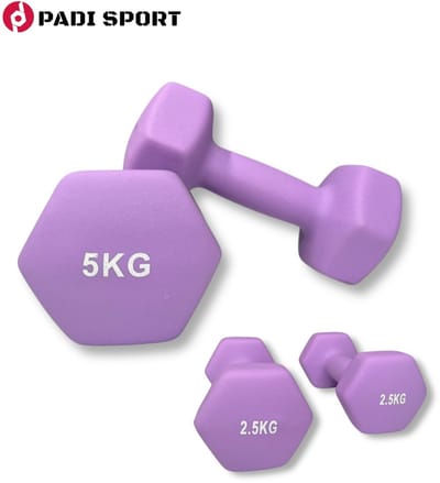 Padisport dumbells Paars 2.5 en 5 kg - 5kg dumbells - gewichten set halters - gewichten set dumbbell