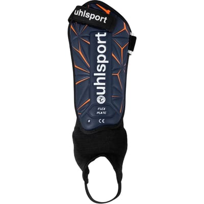 Uhlsport Flex Plate Scheenbeschermer - Marine / Fluo Oranje / Wit | Maat: M
