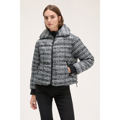 Motivi Printed Padded Jacket With Zip Black Maat: 38 | Jassen Outlet | Dames | Zwart