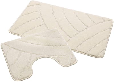 Badmat Set Nevada – Douchemat 50x80 cm & WC Mat 40x50 cm – Zachte Chenille Badkamermat – Antislip – Wasbaar – Oeko-Tex– Creme