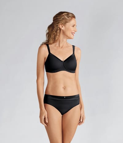 Amoena Prothese Bh Voorgevormd Zonder Beugel Lara Satin SB Zwart - maat EU 70AA / FR 85AA