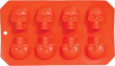 Fiestas Guirca - IJsklontjes houder skull - 12 x 21 cm - oranje