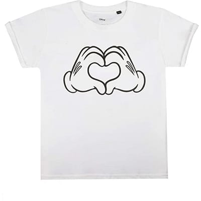 Disney Meisjes Love Hands Mickey Mouse T-shirt (Wit)