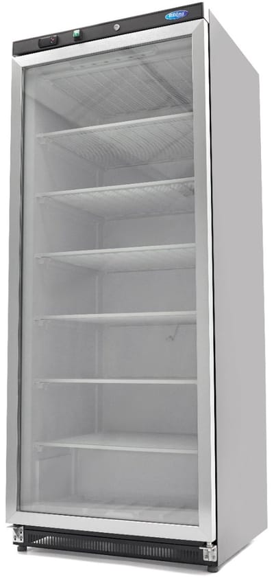 Vrieskast - 600 L - Zwart - met Glazen Deur