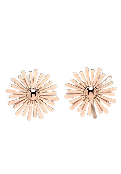 AVANT-GARDE PARIS Florale Oorstekers - Stud Oorbellen - Goudkleurig Metaal - Gold Plated - 5,5 cm - Zonder Stenen