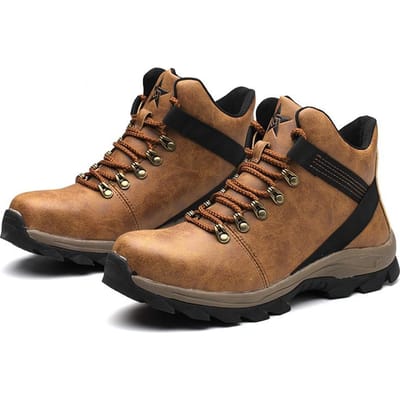 Heren Leer Werk Veiligheidsschoenen Werk Sneakers Mannen Onverwoestbaar Werkschoenen Mannen Laarzen Lichtgewicht Herenschoenen Veiligheidsschoenen Bruin 40