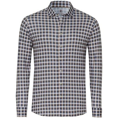 Desoto Overhemd Casual Kent Multi Check Beige-Blauw / male