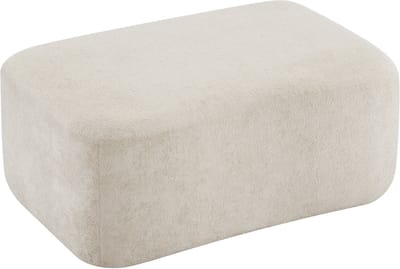 Beige Poef - Comfortabele Fluwelen Voetenbank - Modulaire Velvet Hocker Zonder Montage - 96x69x45 cm - Bank Uitbreiding - Woonkamer Beige