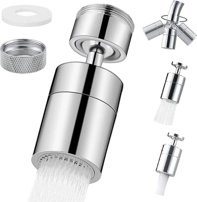 Kraan Opzetstuk - Kraanverlenger Beluchter - Water Besparen - 360 Graden Draaibaar - 24 mm - Zilver