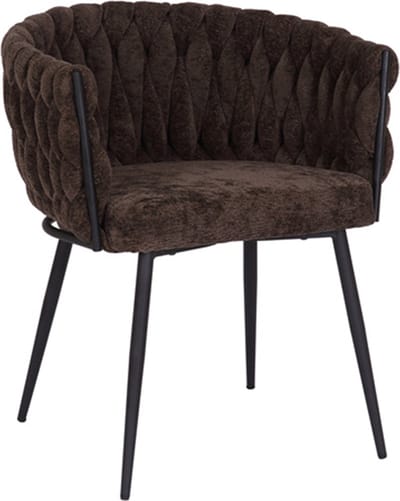 Bronx71® Eetkamerstoel River chenille bruin - stoel