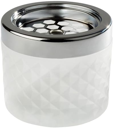 APS 585 Wind asbak - Verchroomd metaal en wit mat glas - Rond - Diameter 9,5 cm