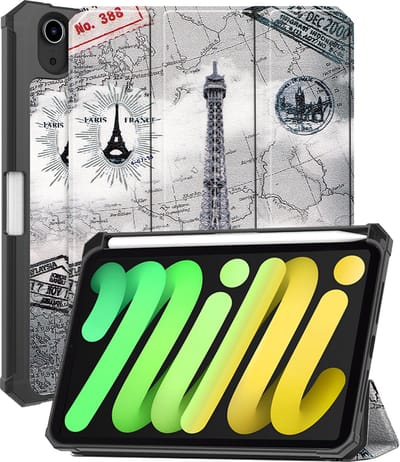 Hoes - Geschikt voor Apple iPad Mini 7 (2024) - 8.3 inch - 7e Generatie - Dun & Stevig - Trifold Bookcase - Hard Cover Case - Met Uitsparing Geschikt voor Apple Pencil - Hardcover Book - Tablet Hoesje - Eiffeltoren