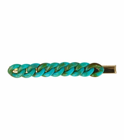 Haarsoires Haarspeld Duckklem 8cm – Ketting – Goud Aqua Blauw - Sterke Haarclip voor Styling & Dagelijks Gebruik - Hair Clip - Decoratieve Haaraccessoire