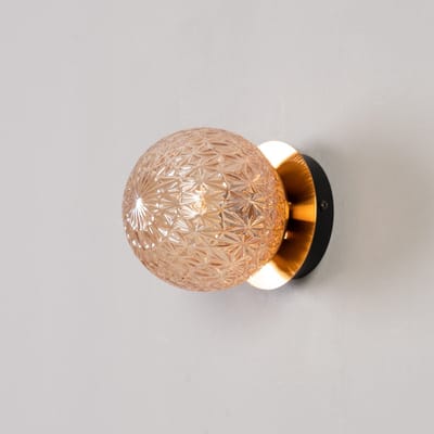 Kosilum - Orian - Wandlamp - Goud/Messing - Metaal en glas