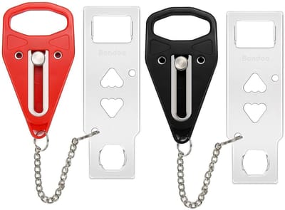 Bondoo Draagbaar Deurslot voor stompe deur - Portable door lock - Deurstopper - Reis Slot Deur - Extra beveiliging thuis & op reis - Zwart
