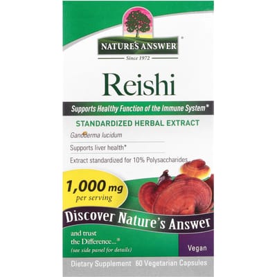 Nature'S Answer, Reishi Paddenstoel, 1.000Mg, 60 Plantaardige Capsules (500 mg per capsule)
