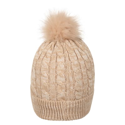Mountain Warehouse Dames/Dames Pom Pom Faux Fur gevoerde muts (Beige)