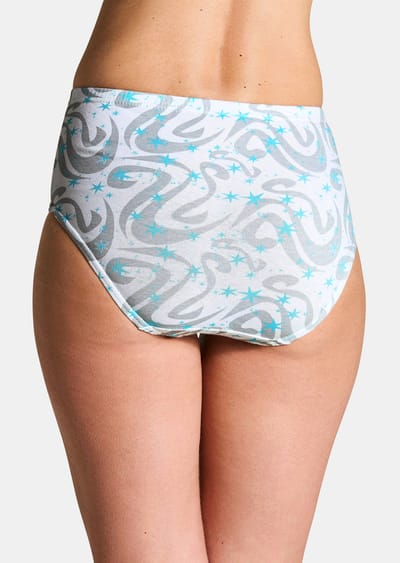 Set katoenen tailleslips - wit / grijs / turquoise - Gr. 38 van Goldner Fashion