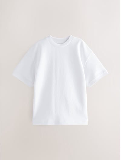 Next - Jongens - Zwaar T-shirt met relaxte pasvorm - Wit