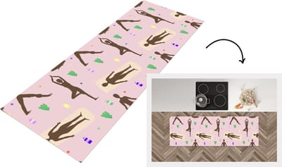 Keukenloper - Loper keuken - Yoga - Zen - Patronen - 150x50 cm - Keukenloper vinyl