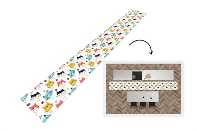 Keukenloper - Keukenmat - Jongens - Patronen - Katten - 400x50 cm - Keuken vloerkleed