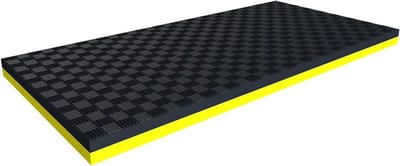 Loopbandmat - Wandelpadmat Trainingsmat - Fitnessapparatuur Dempen - Dubbelzijdige Antislip - 80 x 170 cm - Zwart Geel