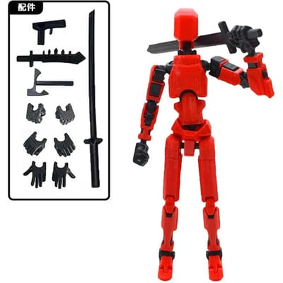 13 Gezamenlijke Beweegbare Actiefiguren Vormveranderende Robot 3D Geprint Mannequin Karakter Assemblage Speelgoed Ouder kind Spel Kinderen Cadeaus rood