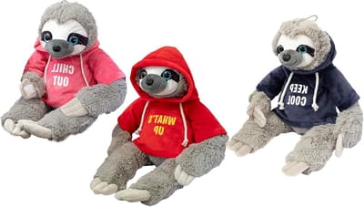 Pluche Luiaard - Knuffel Luiaard - Cadeau Geven - Met Opdruk - 45 cm - Multicolor