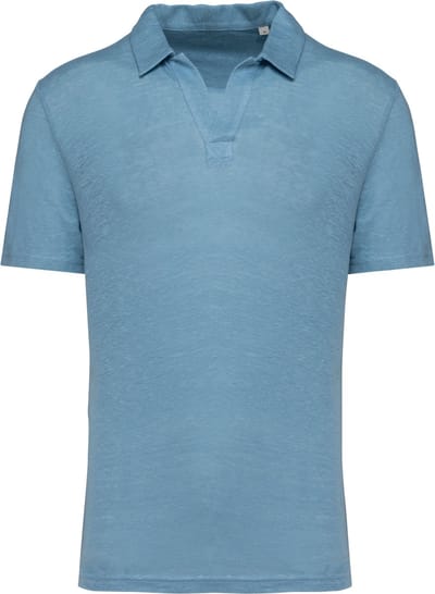 Spasso Linnen herenpolo SP220 - Cool blue - L
