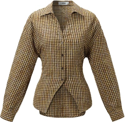 Gimme - The Tied Blouse – Elegante Knoopblouse – Modieus Geweven Shirt voor Lente & Zomer - Ginger - Maat S