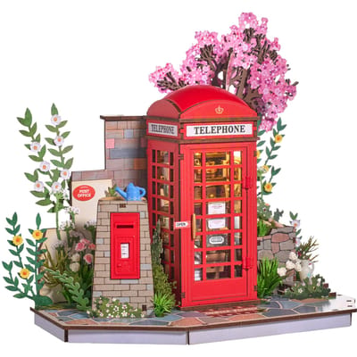 Robotime Blossom Book Booth - Rolife Creation Set Series - TGS05 - Miniatuur - Bouwpakket - Telefooncel - Knutselen - Cadeautip