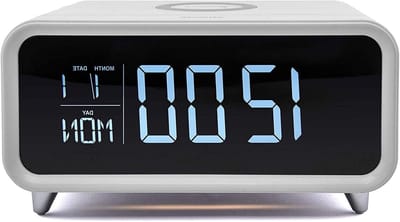 Wekker Touch Control - Nachtlamp Charger - Wakker Worden - Geïntegreerde Draadloze Oplader - N.v.t. - Wit