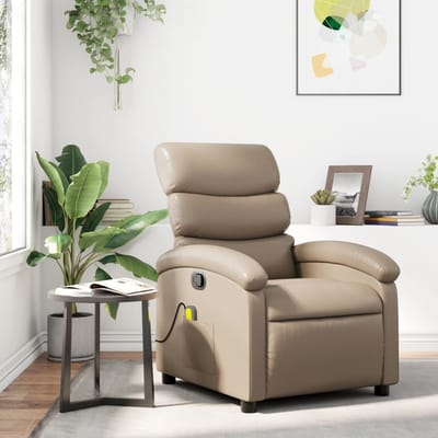 vidaXL - Massagestoel - verstelbaar - kunstleer - cappuccinokleurig