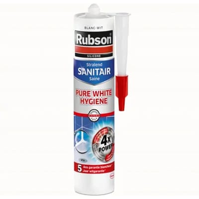Rubson Sanitairkit Wit 280 ml | Badkamer Sanitairkit Pure Hygiene | Vochtafdichtend & Waterbestendig | Ideaal voor badkamer renovaties.
