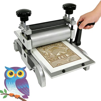 Handpers Grafiek - Drukpers Machine - Kunst Printen - Verstelbare Rol - 30x17 cm Bed - Zilver