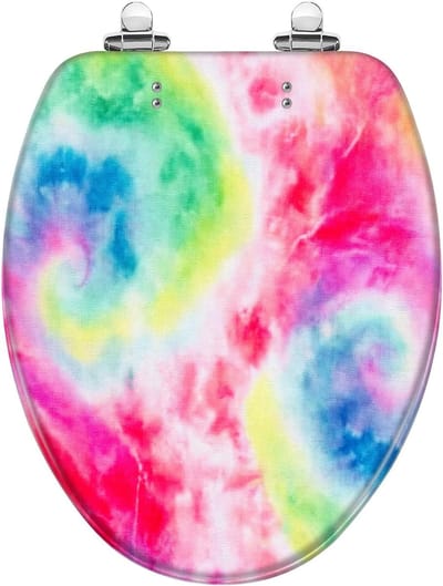 Langwerpige WC-bril - Toiletzitting Kunsthars - Badkamer Opfrissen - Softclose Deksel - 47 x 37 cm - Batik Patroon