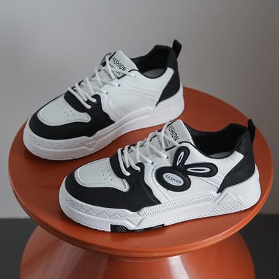Schattig Meisje Kleine Witte Schoenen Kinderen Lente en Herfst Nieuw Ins Trendy Mode Veelzijdige Platform Casual Board Schoenen 40 zwart