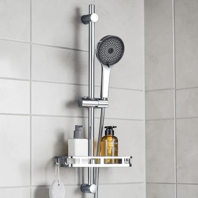 Auralum Max Doucheset met Handdouche - 70 cm Glijstang - 5 Standen Douchekop - Inclusief Zeephouder - Complete Glijstangset - Chroom